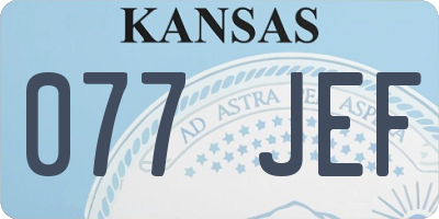 KS license plate 077JEF