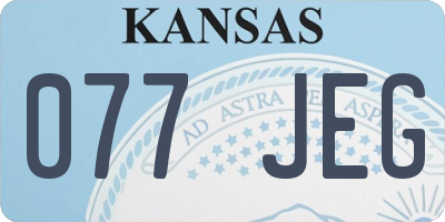 KS license plate 077JEG