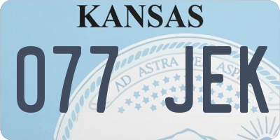 KS license plate 077JEK