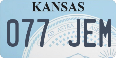 KS license plate 077JEM