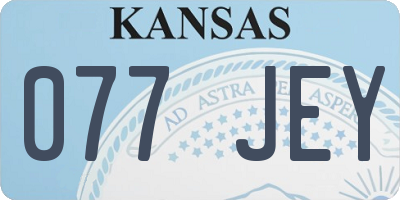 KS license plate 077JEY