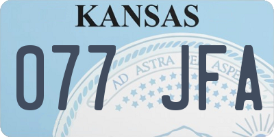 KS license plate 077JFA