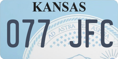 KS license plate 077JFC