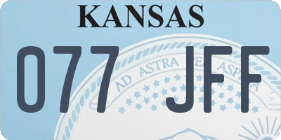 KS license plate 077JFF