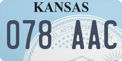 KS license plate 078AAC