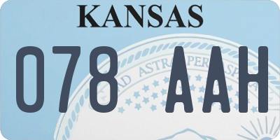 KS license plate 078AAH