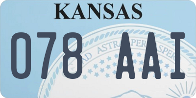 KS license plate 078AAI