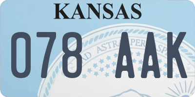 KS license plate 078AAK