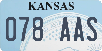 KS license plate 078AAS