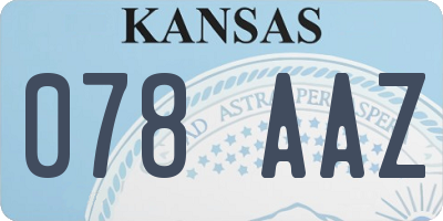 KS license plate 078AAZ