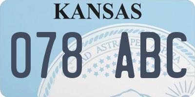KS license plate 078ABC