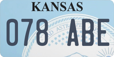 KS license plate 078ABE