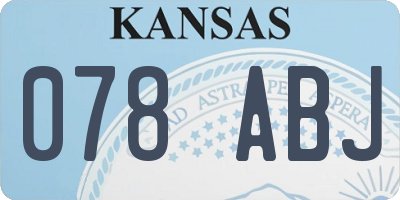KS license plate 078ABJ