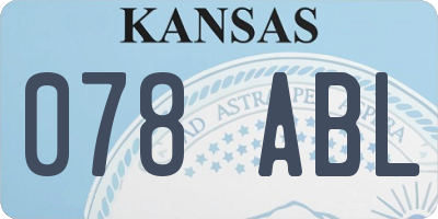 KS license plate 078ABL