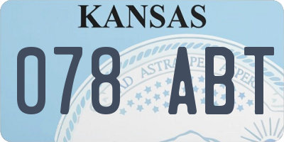 KS license plate 078ABT