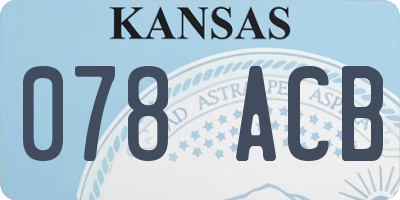 KS license plate 078ACB