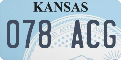 KS license plate 078ACG