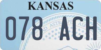 KS license plate 078ACH