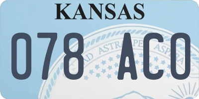 KS license plate 078ACO