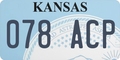 KS license plate 078ACP