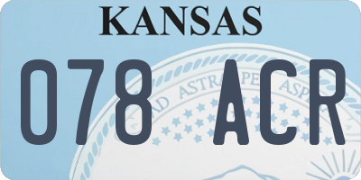 KS license plate 078ACR
