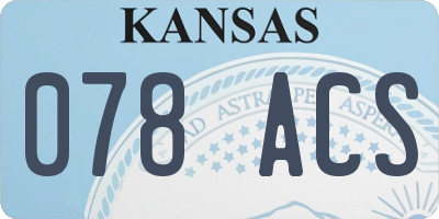 KS license plate 078ACS