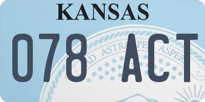 KS license plate 078ACT