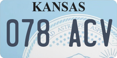 KS license plate 078ACV
