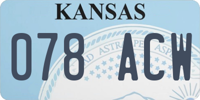 KS license plate 078ACW