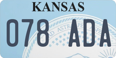 KS license plate 078ADA