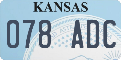 KS license plate 078ADC