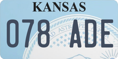 KS license plate 078ADE