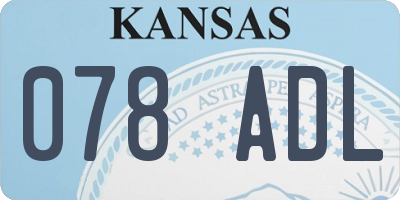 KS license plate 078ADL