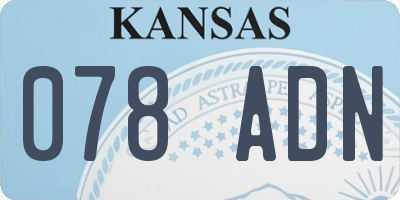 KS license plate 078ADN
