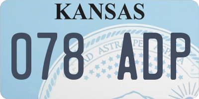 KS license plate 078ADP