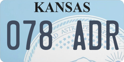 KS license plate 078ADR