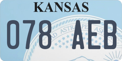 KS license plate 078AEB