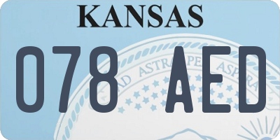 KS license plate 078AED