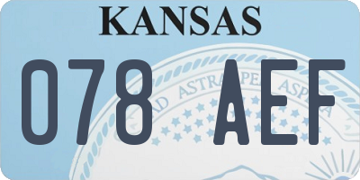 KS license plate 078AEF