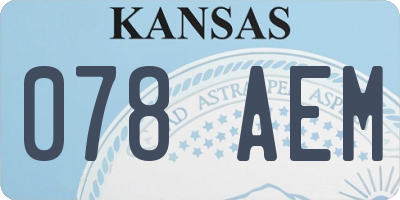 KS license plate 078AEM