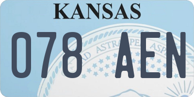 KS license plate 078AEN
