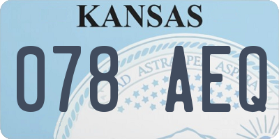 KS license plate 078AEQ