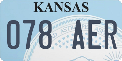 KS license plate 078AER