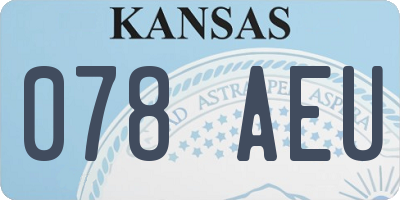 KS license plate 078AEU