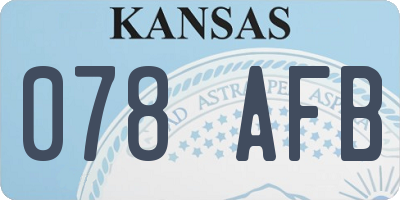 KS license plate 078AFB