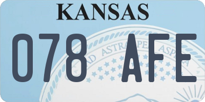 KS license plate 078AFE