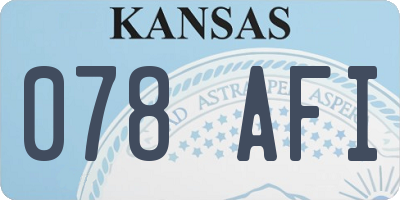 KS license plate 078AFI