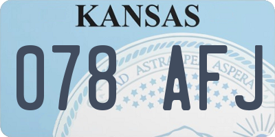 KS license plate 078AFJ