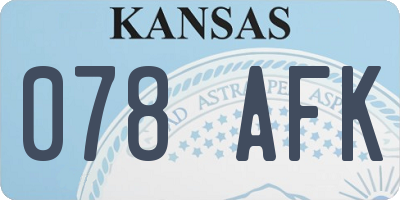 KS license plate 078AFK