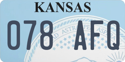 KS license plate 078AFQ